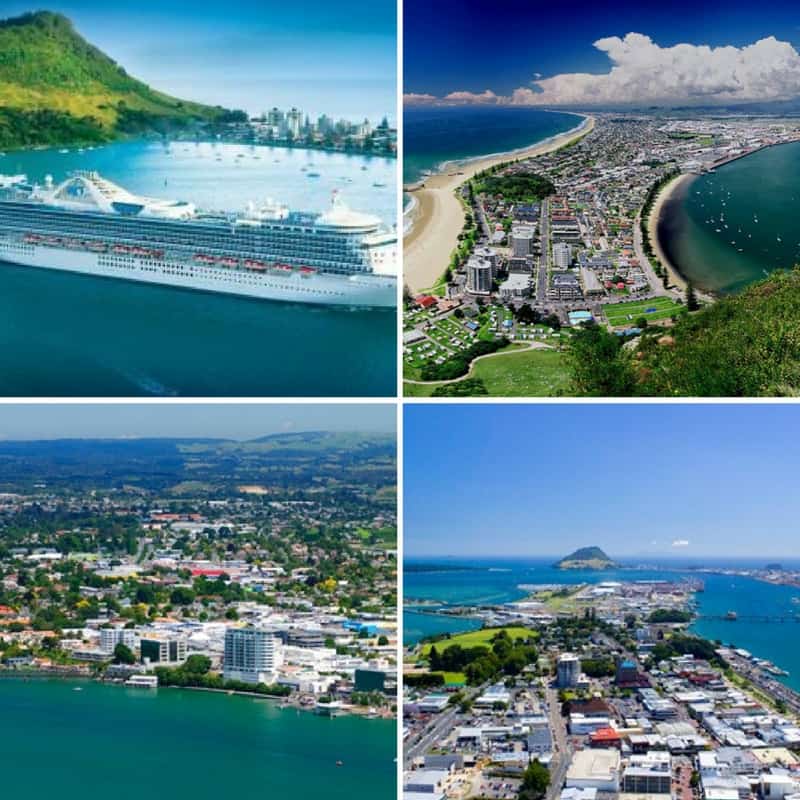 Four images of Bay of plenty, New Zealand.