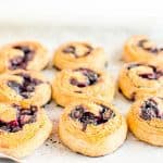 Wholemeal blueberry scrolls a snack for kids with no sugar, easy 4 ingredient recipe