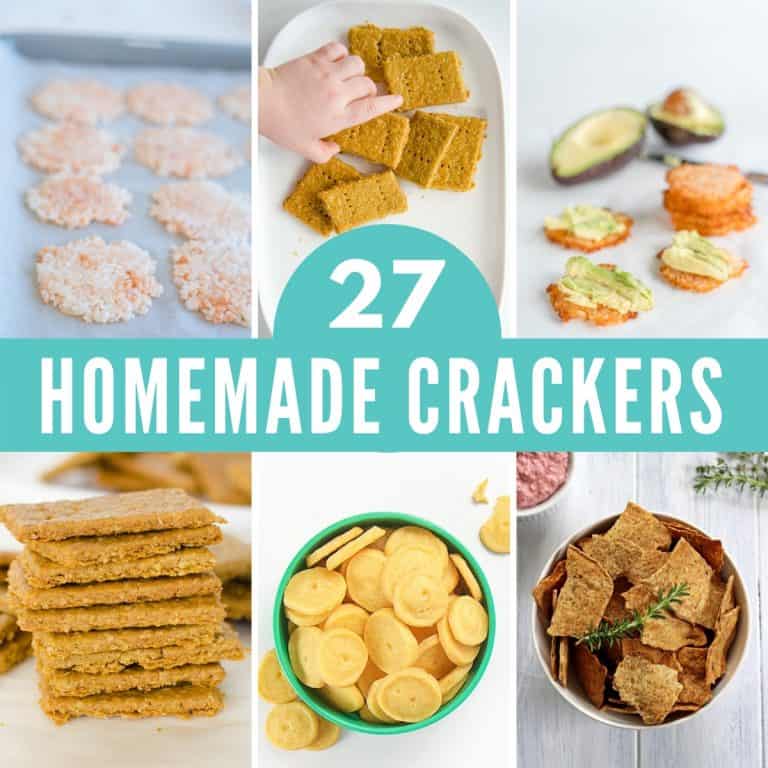 collage showing healthy homemade cracker recipes