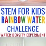 Rainbow layered water in a glass