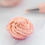 pink frosted cupcake