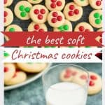 Two photo collage of m and m Christmas cookies for Santa.