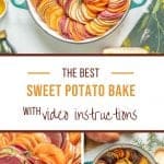 Three photo collage of sweet potato collage with text overlay.