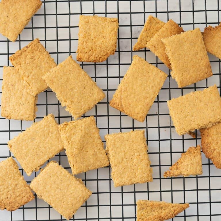 Crackers on a cooling rack.