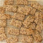Seed crackers on a cooling rack.