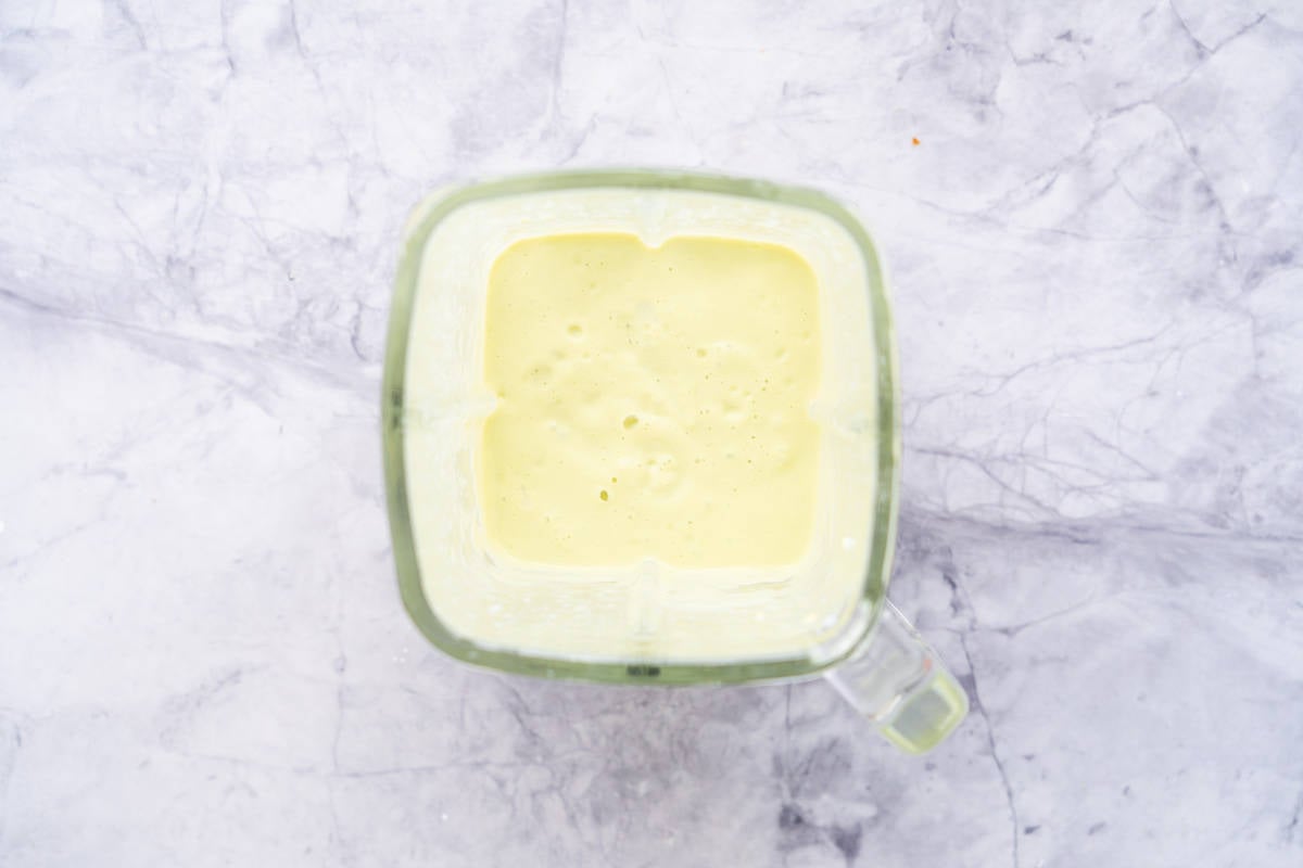 All the ingredients whizzed up smoothly in a glass blender