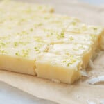 coconut fudge sprinkled with lime zest.