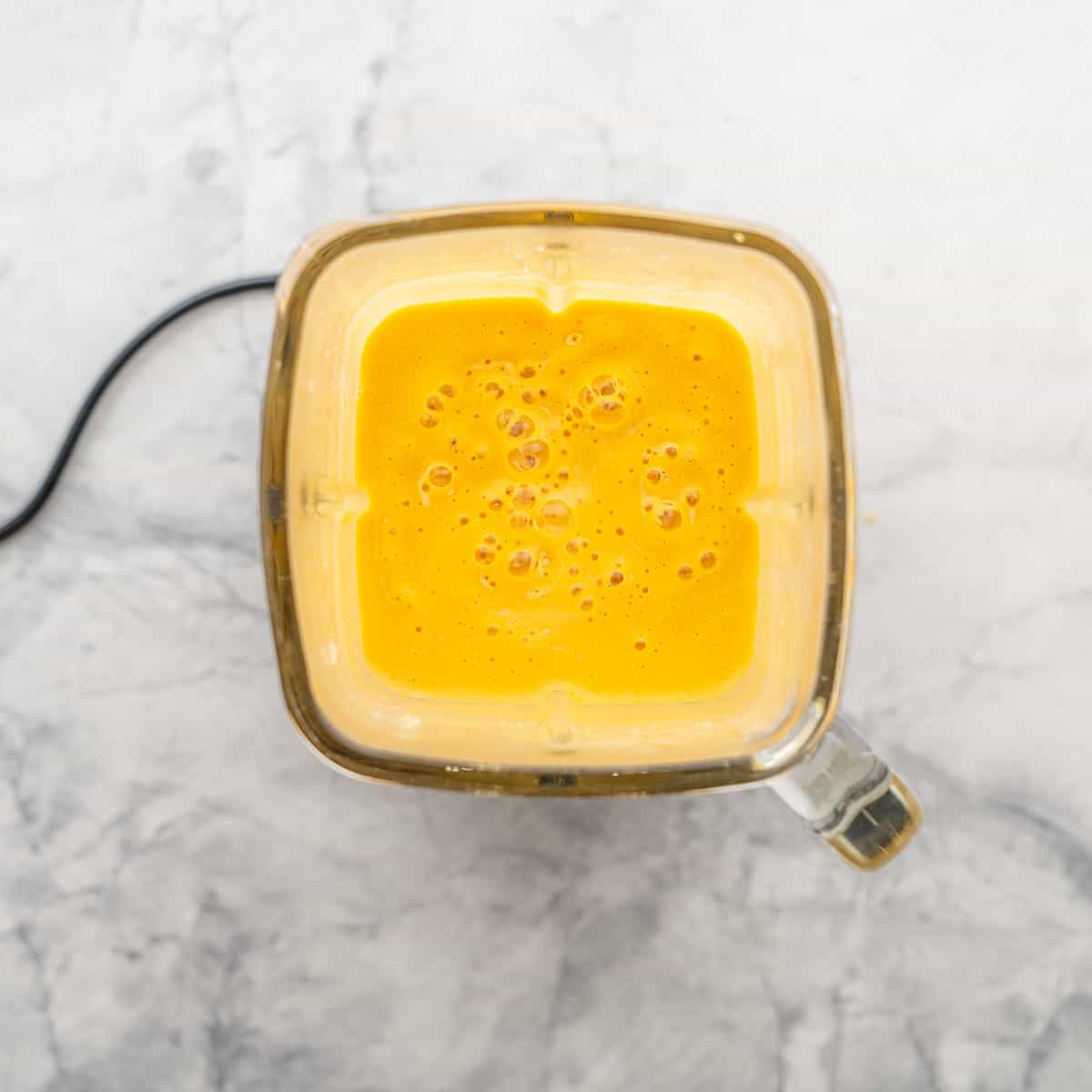 All the ingredients in the blender whizzed until smooth. 